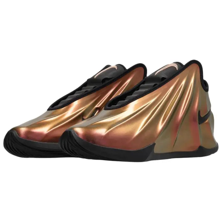Ni_ke GT Future Basketball Shoes Metallic Bronze / Red