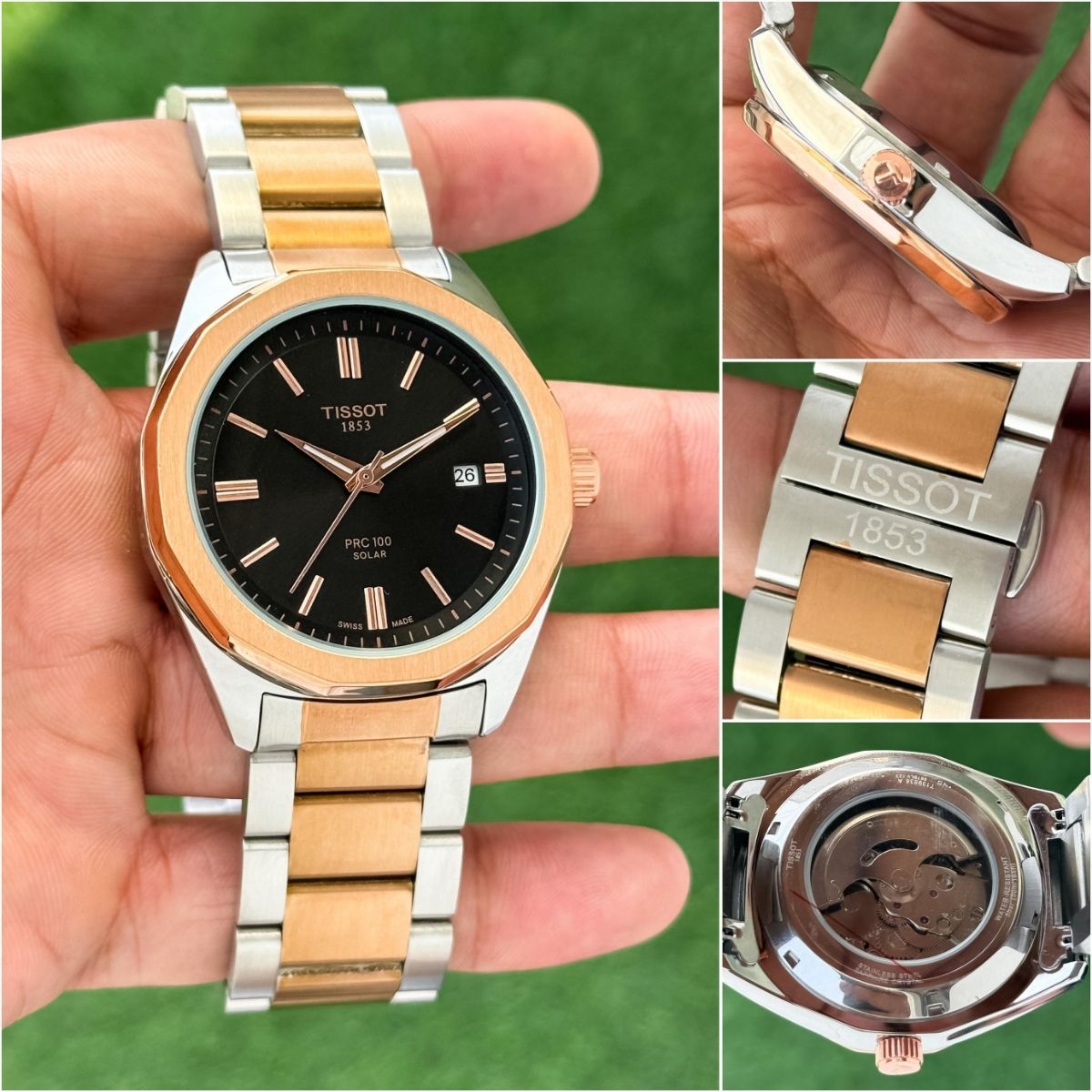 Tis_sot Men's Automatic Black Dial Two-Tone Stainless Steel Watch