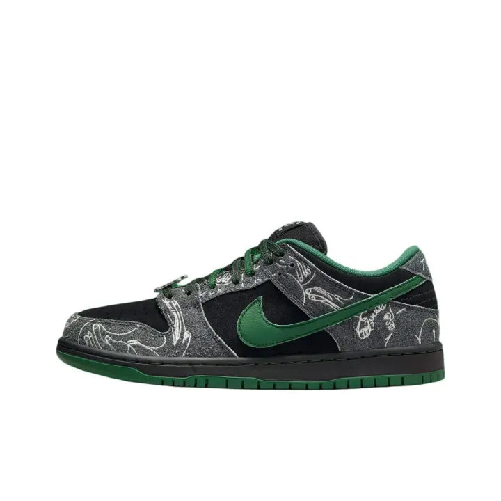 Ni_ke x Dare SB Dunk Low Pro Anthracite and Ribbed Green