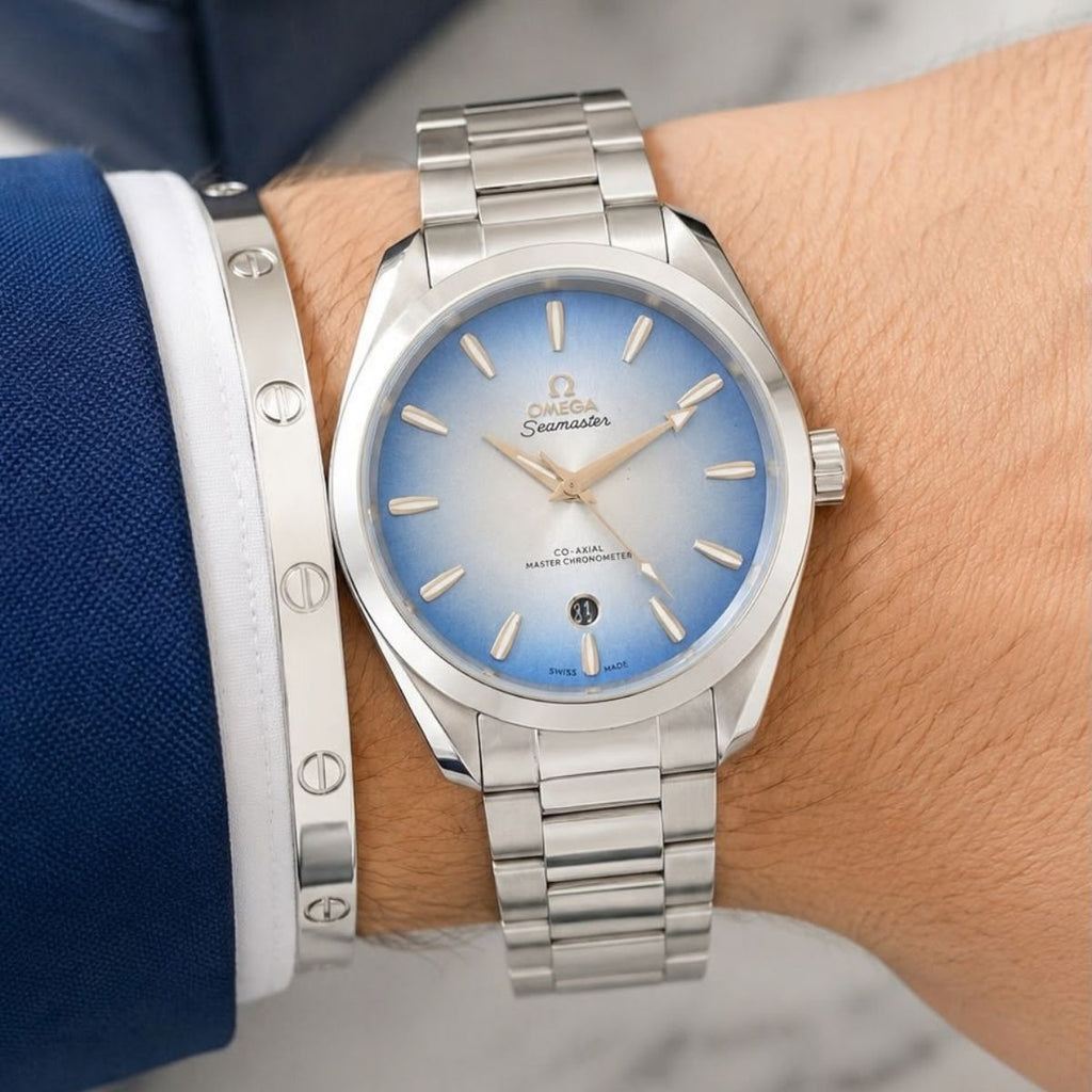 Om_ega Seamaster Men's Automatic Blue Dial Stainless Steel Watch