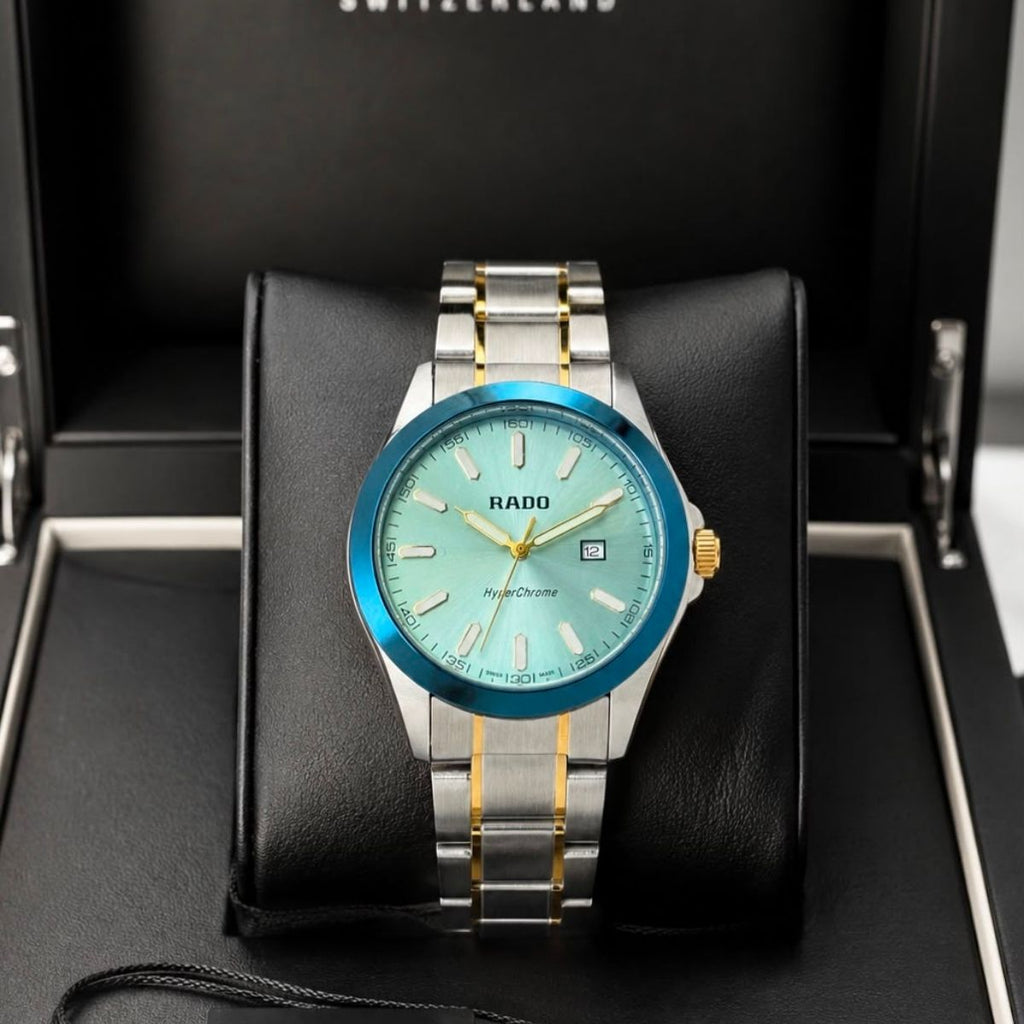 Ra_do HyperChrome Men's Quartz Ice Blue Dial Two-Tone Stainless Steel Watch