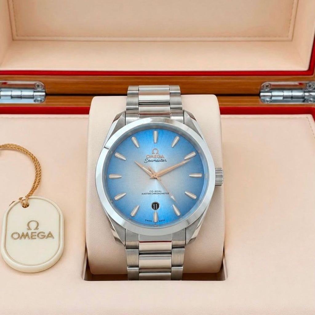 Om_ega Seamaster Men's Automatic Blue Dial Stainless Steel Watch