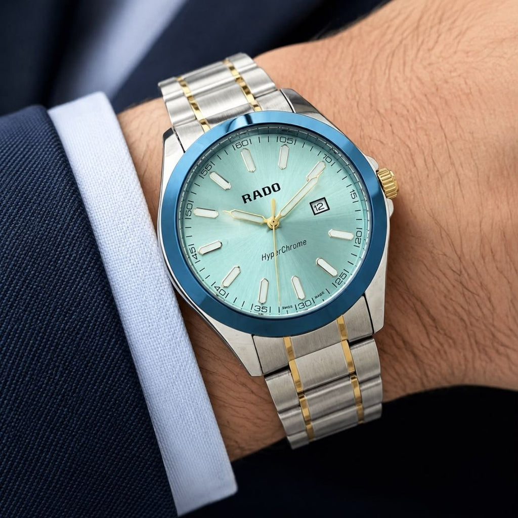 Ra_do HyperChrome Men's Quartz Ice Blue Dial Two-Tone Stainless Steel Watch