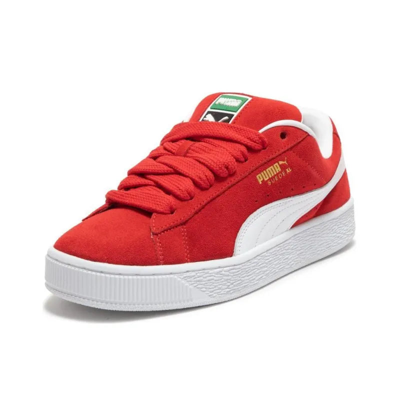 Pu_ma Suede XL Abrasion-Resistant Low-Top Red and White