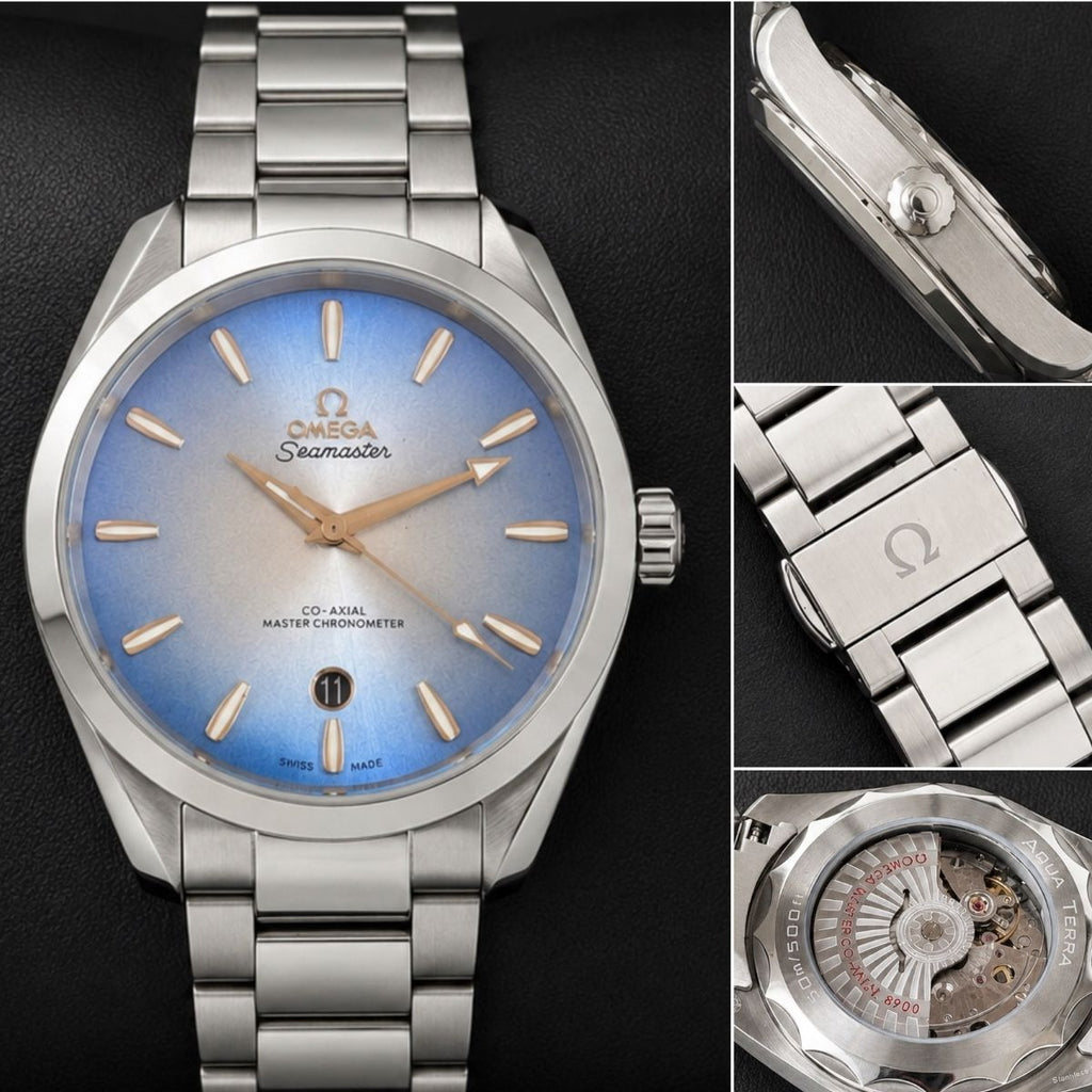 Om_ega Seamaster Men's Automatic Blue Dial Stainless Steel Watch