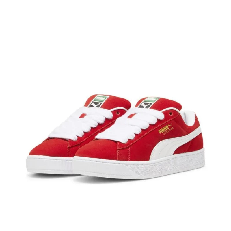 Pu_ma Suede XL Abrasion-Resistant Low-Top Red and White