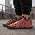 Ni_ke GT Future Basketball Shoes Metallic Bronze / Red