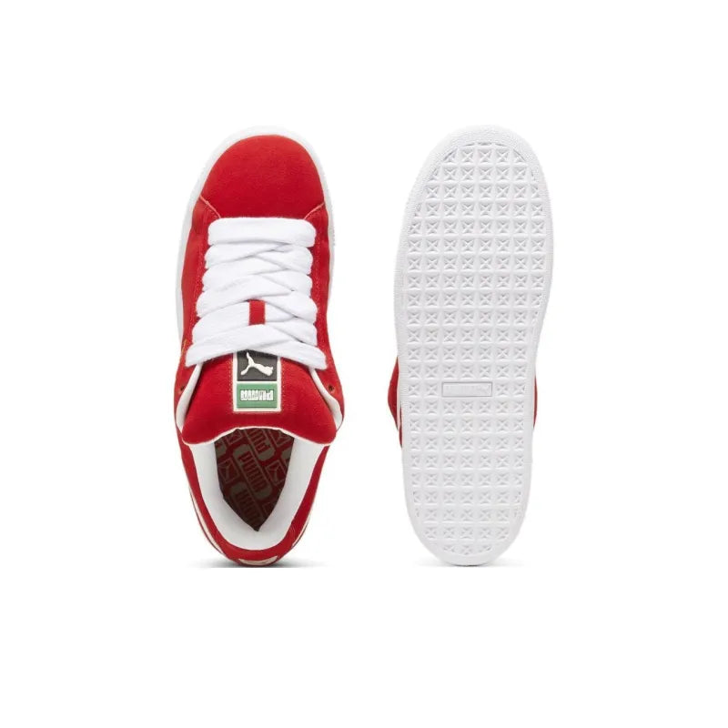 Pu_ma Suede XL Abrasion-Resistant Low-Top Red and White
