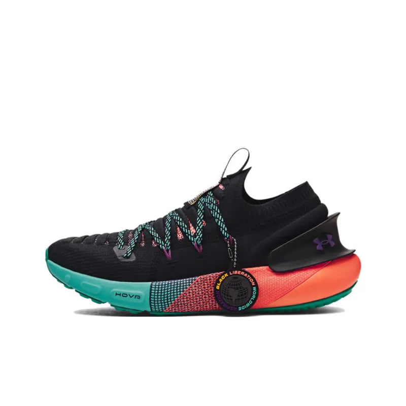 Under_Armour HOVR Phantom 3 Abrasion-Resistant Low-Top Running Shoes Unisex Black Orange Blue