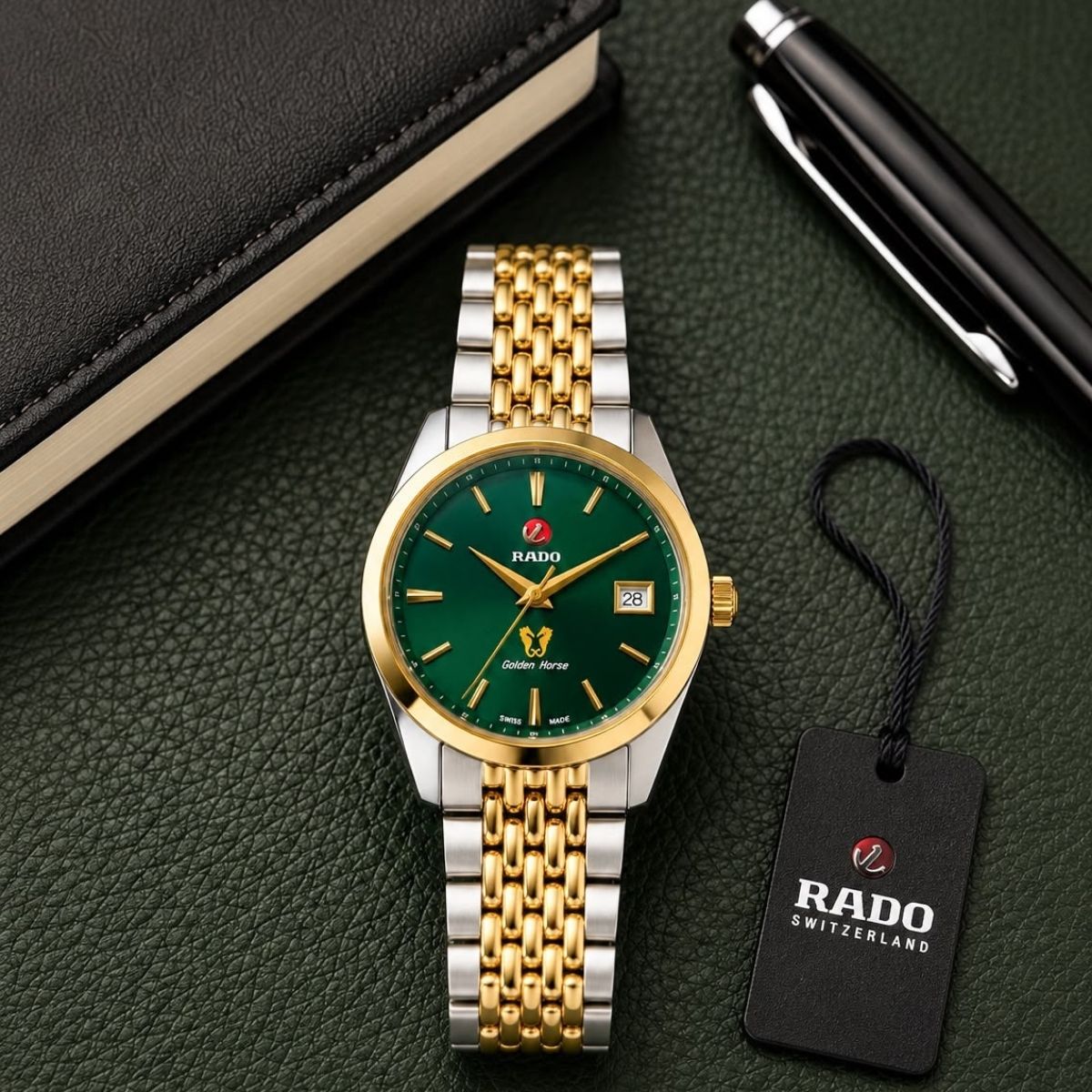 Rado Golden Horse Men's Automatic Green Dial Two-Tone Stainless Steel Watch
