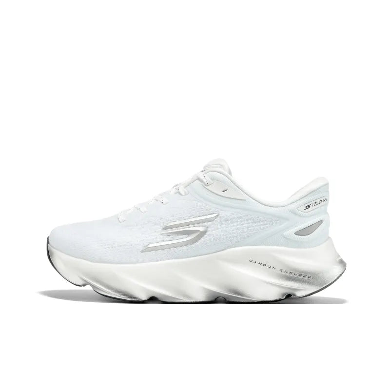 Ske_chers SKX Aero Burst Running Shoes (White/Silver) for Men