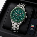 TAG He_uer Carrera Green Dial Stainless Steel Chronograph Watch