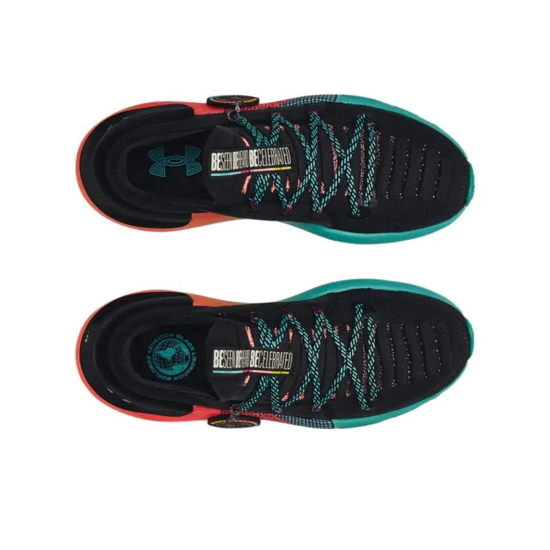 Under_Armour HOVR Phantom 3 Abrasion-Resistant Low-Top Running Shoes Unisex Black Orange Blue