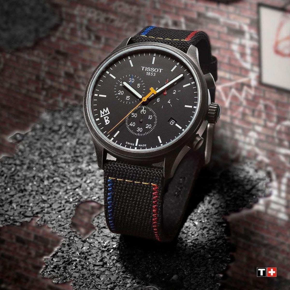 Tis_sot Men's T-Sport Chronograph Black Dial Premium Strap Watch