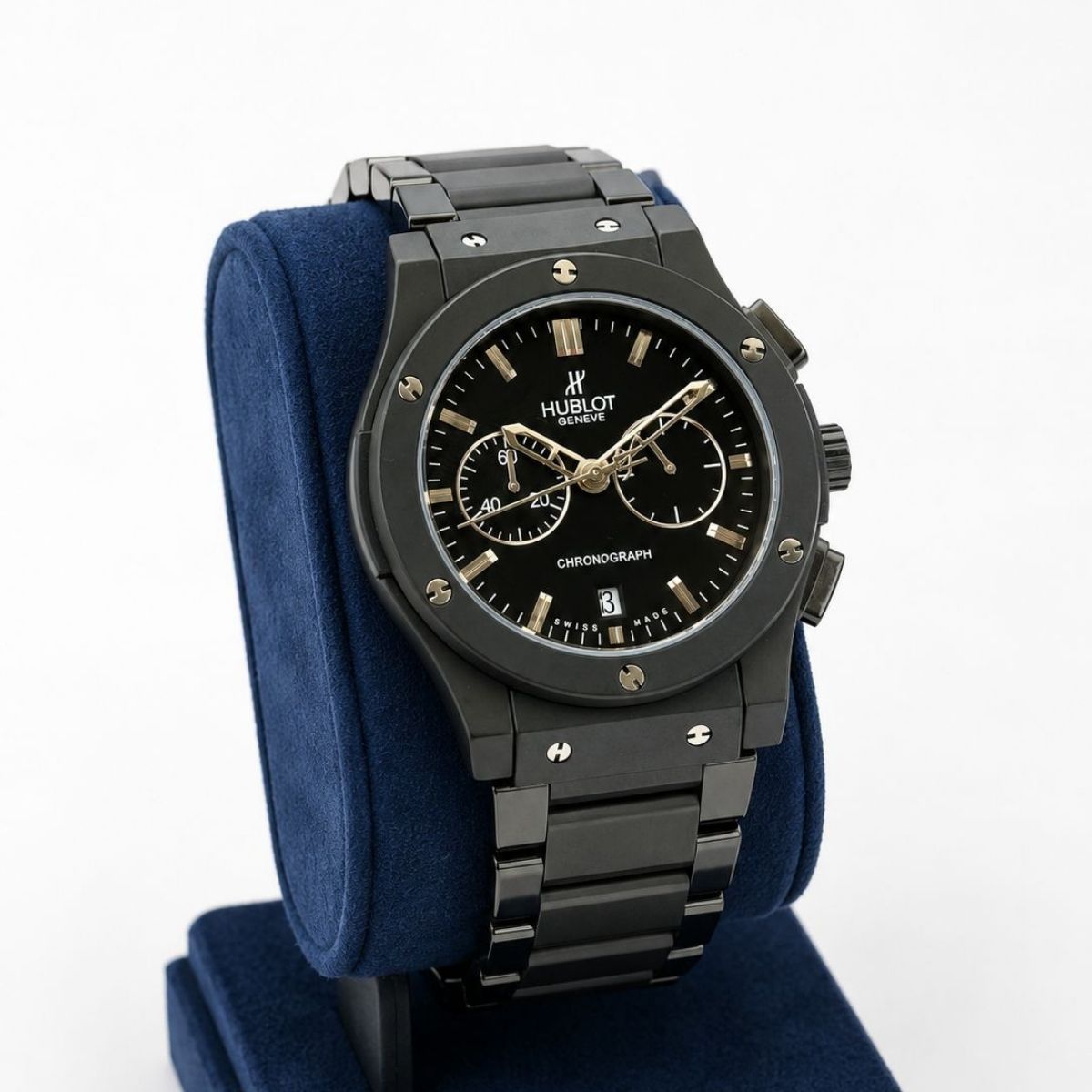 Hub_lot Big Bang Men's Full Black Matte Chronograph Stainless Steel Watch