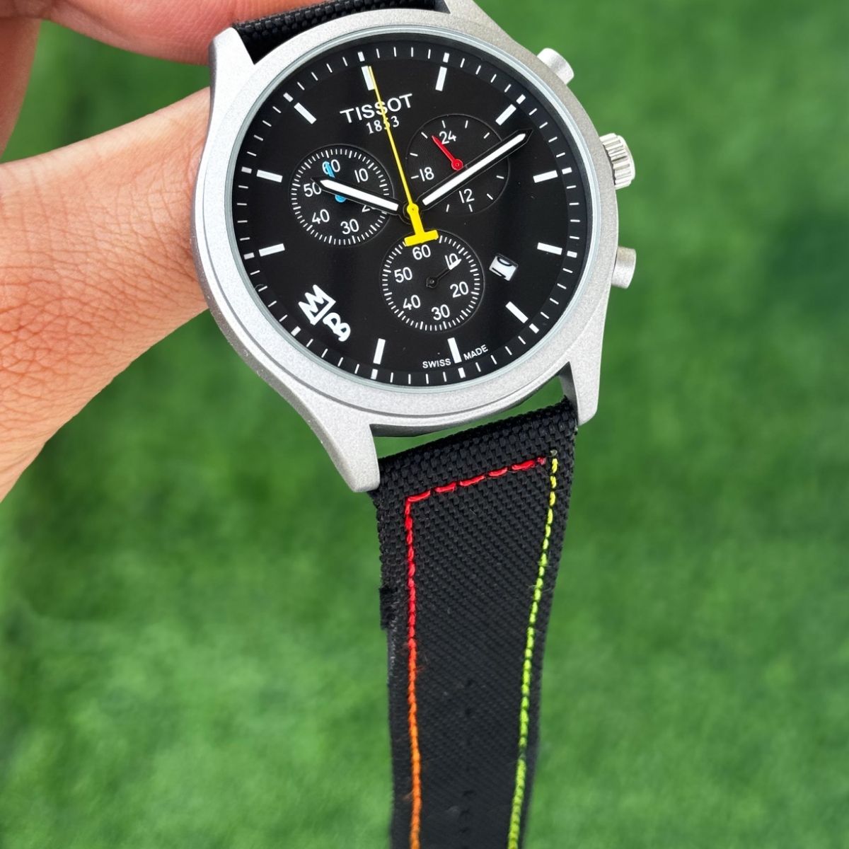 Tis_sot Men's T-Sport Chronograph Black Dial Premium Strap Watch