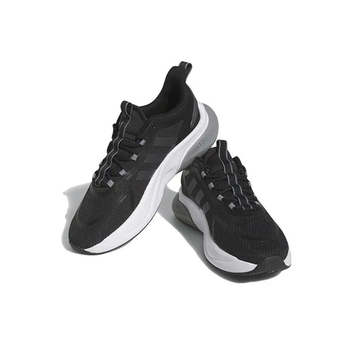 Adi_das Alphabet Bounce+ Comfort Fabric Abrasion-Resistant, Breathable Low-Top Casual Training Long-Distance Running Shoes for Men, Black, Single-Layer