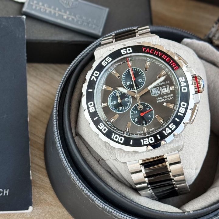TAG He_uer Formula 1 Black Dial Stainless Steel Chronograph Watch