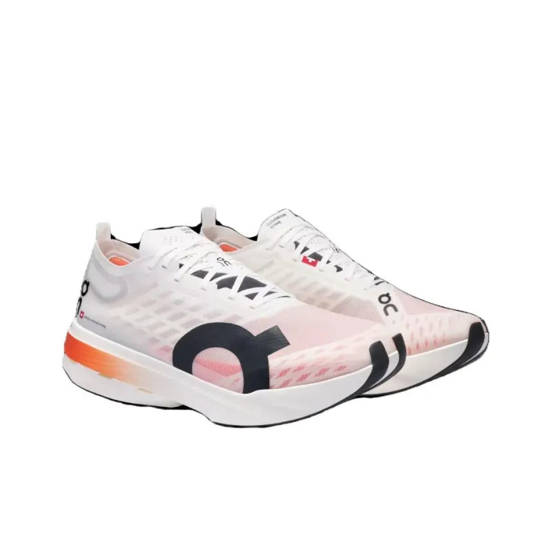 On Cloudboom Marathon Running Shoes for Men, White and Pink