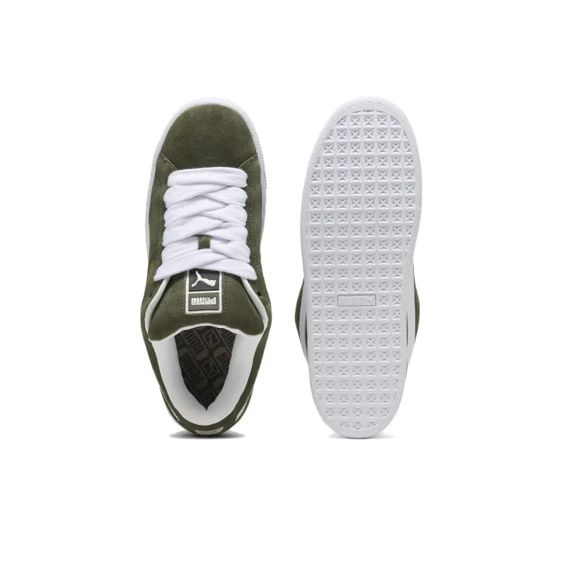 Pu_ma Suede XL Cushioning, Abrasion-Resistant Low-Top Green and White
