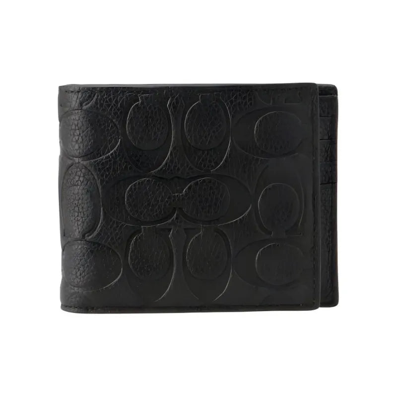 Co_ach Three-in-One Wallet in Signature Leather C1231 Blk