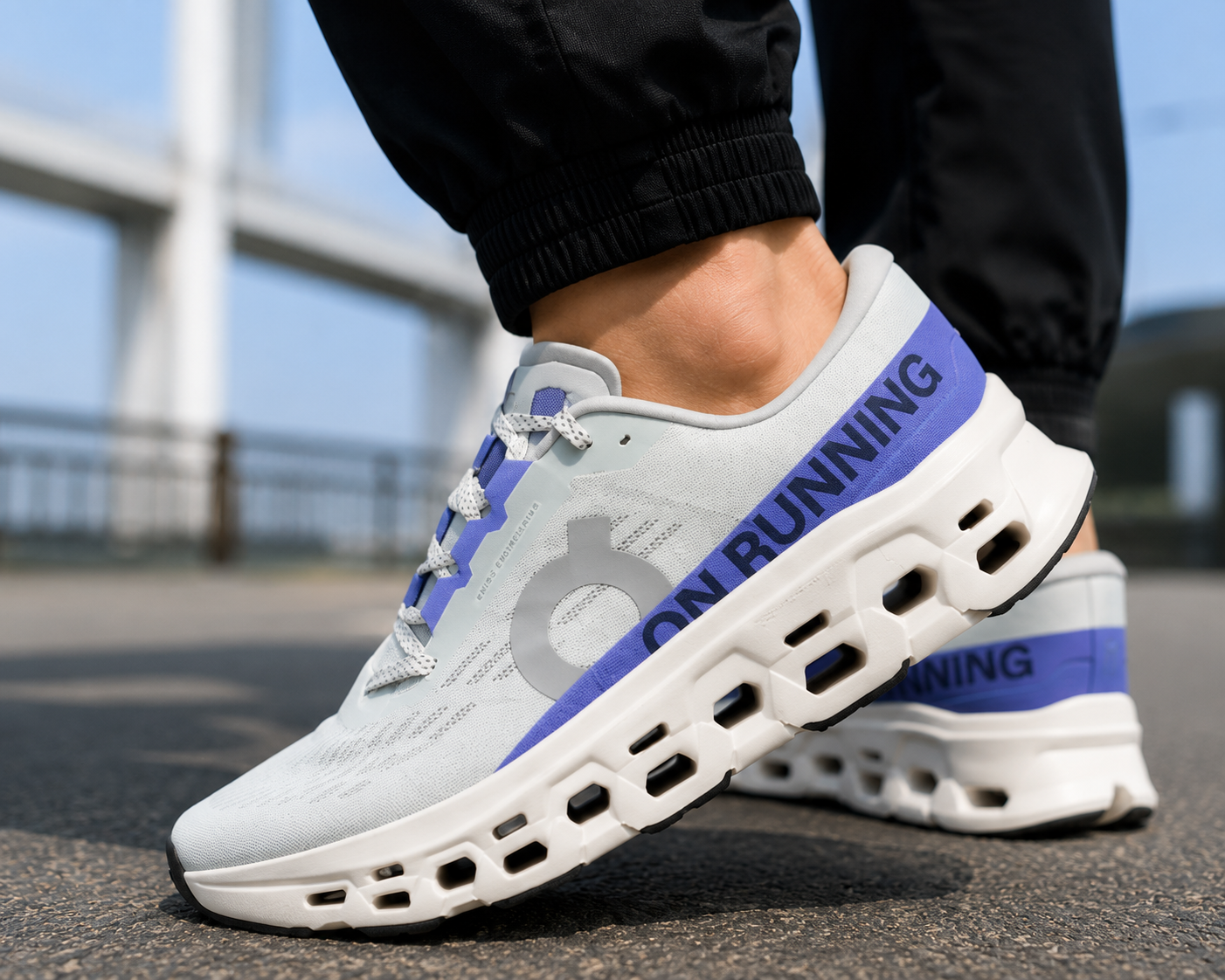 On_Cloud Monster 3 White Lavender Running Shoes