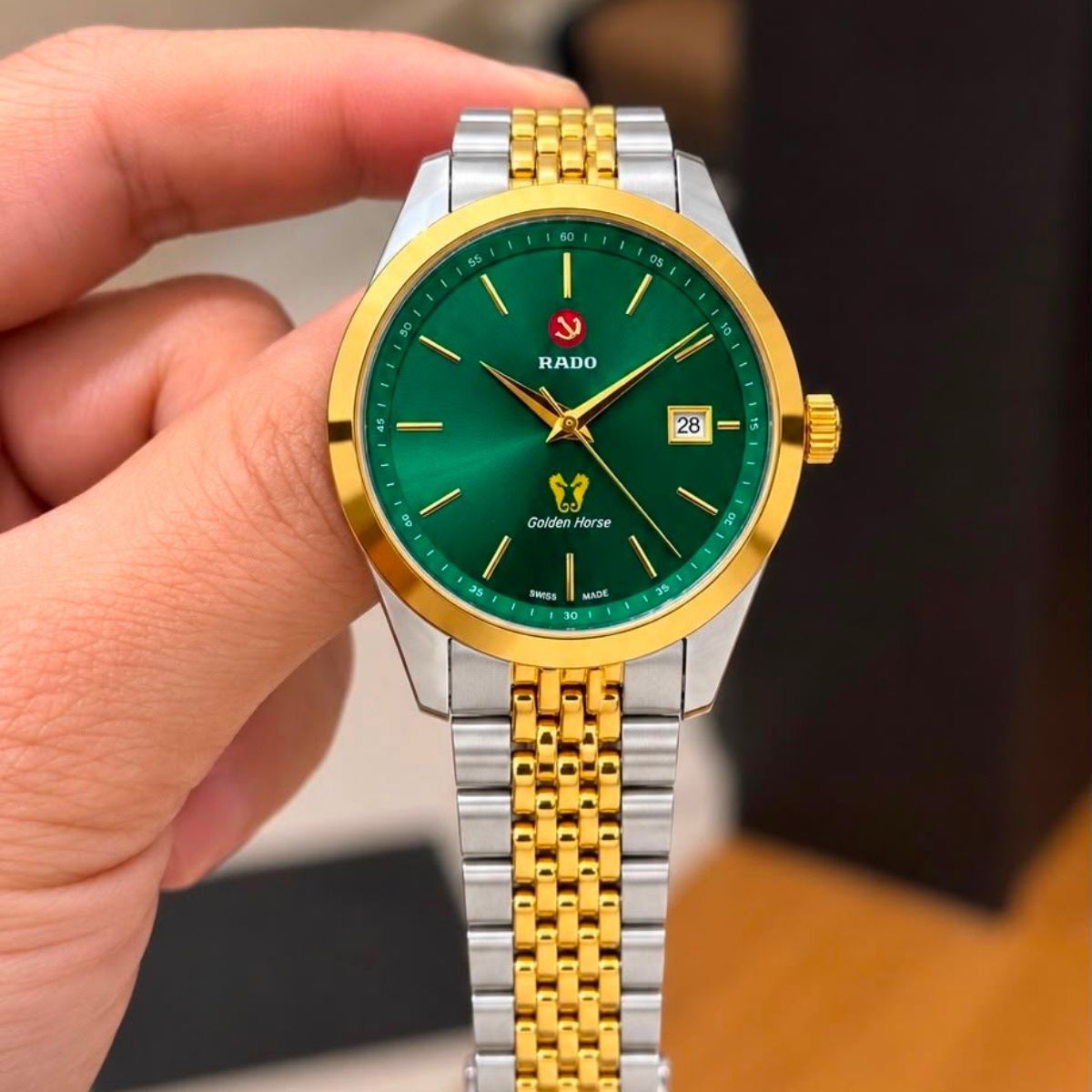 Rado Golden Horse Men's Automatic Green Dial Two-Tone Stainless Steel Watch