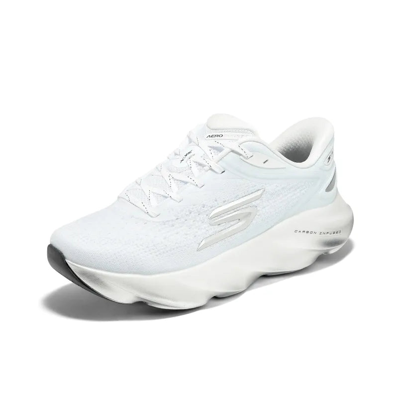 Ske_chers SKX Aero Burst Running Shoes (White/Silver) for Men