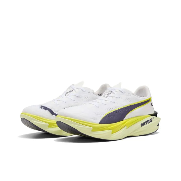 Pu_ma Deviate Nitro Elite 4 White Yellow Running Shoes
