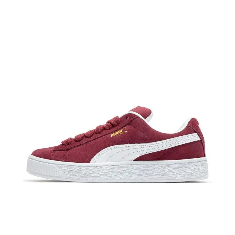 Pu_ma Suede XL Abrasion-Resistant Low-Top Red and White