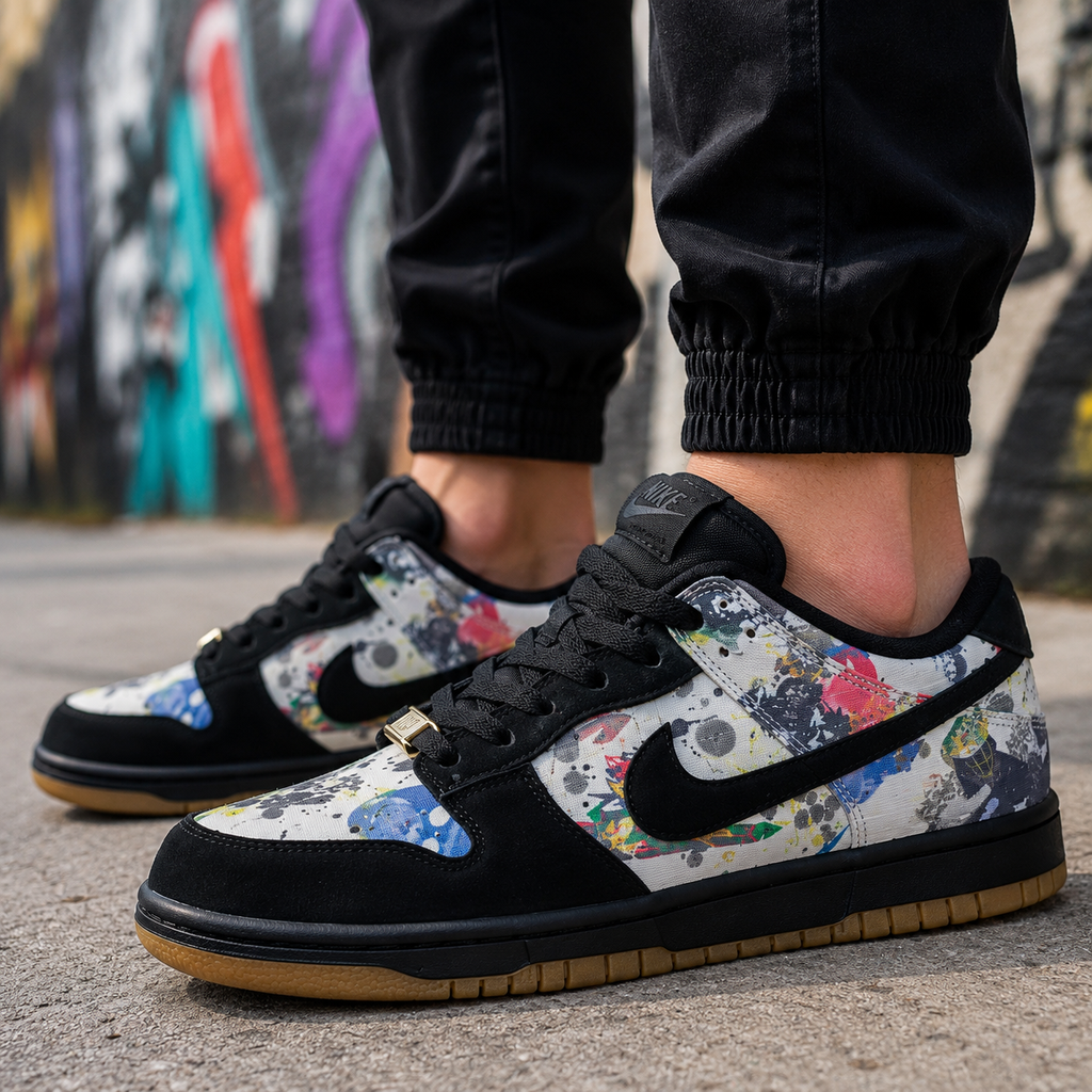 Ni_ke x Sup_reme SB Dunk Low QS Lamel J Black