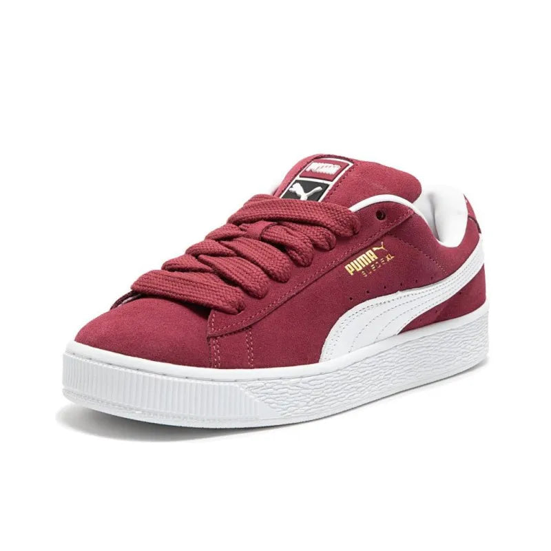 Pu_ma Suede XL Abrasion-Resistant Low-Top Red and White
