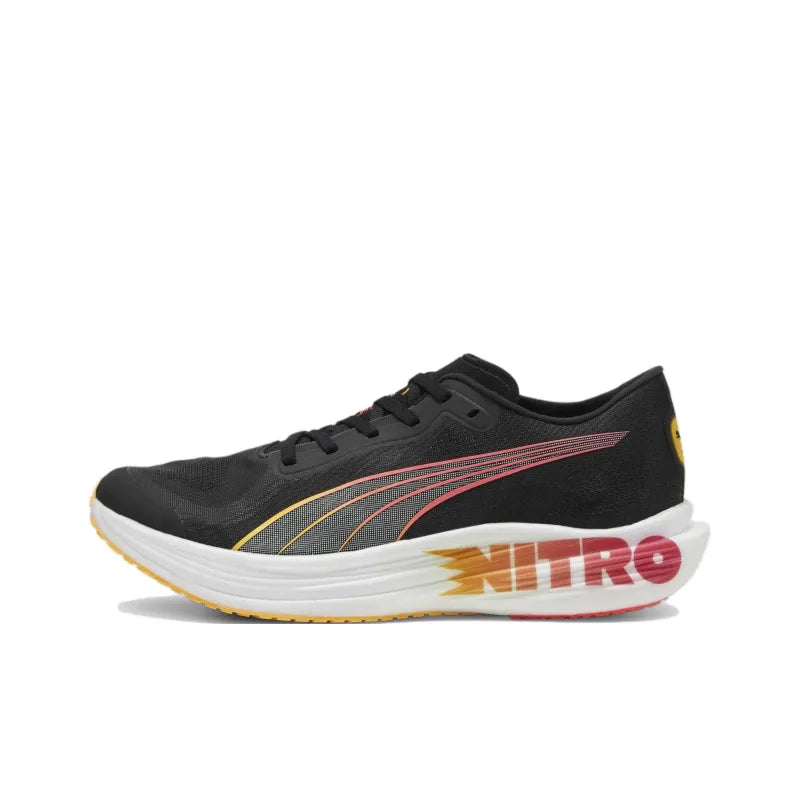 Pu_ma Deviate Nitro Elite 2 Anti-Slip Low-Top Running Shoes for Men, Black, Red