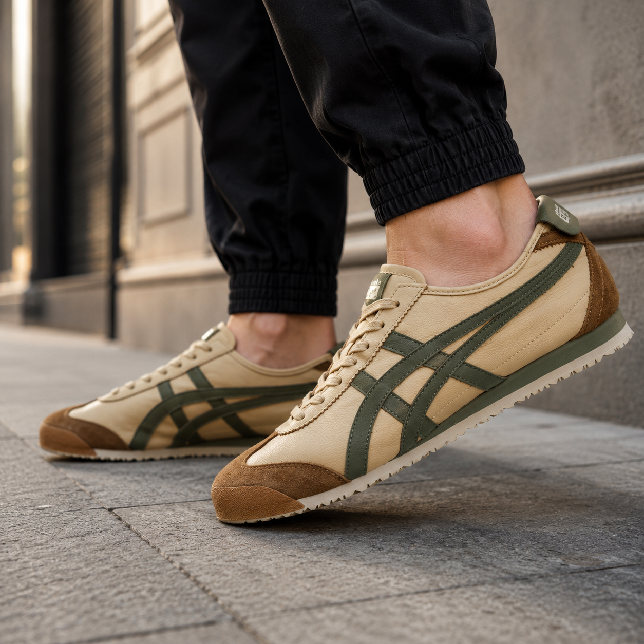 Onits_uka Tiger MEXICO 66 Beige Olive Casual Sneakers