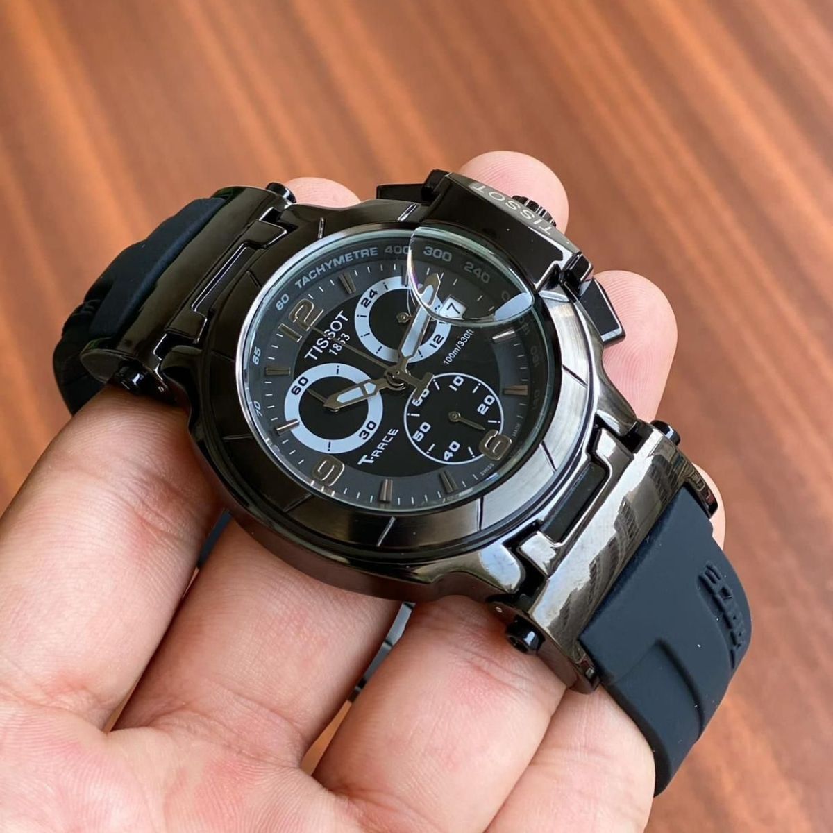 Tis_sot T-Race Men's Chronograph Black Dial Black Strap Sports Watch