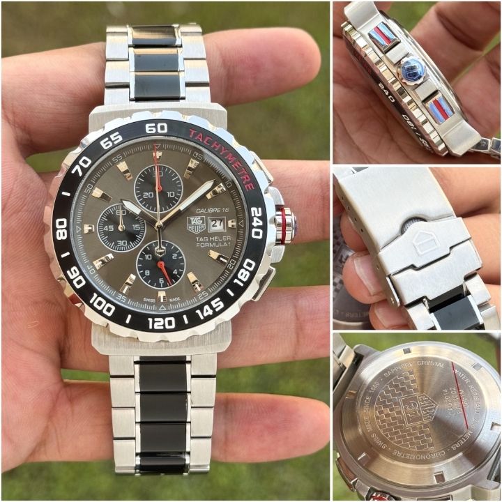 TAG He_uer Formula 1 Black Dial Stainless Steel Chronograph Watch