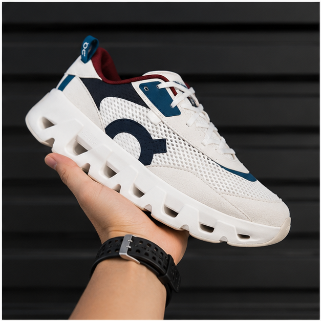 On Cloudmonster White Navy Running Shoes