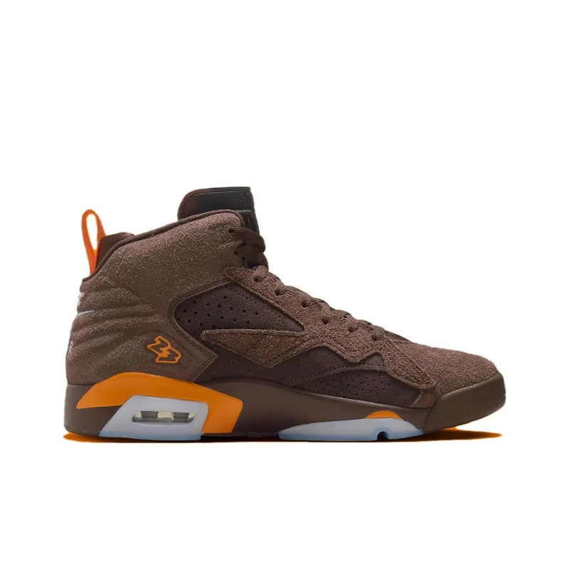 Jor_dan MVP 678 Anti-Slip + Abrasion-Resistant High-Top Vintage Basketball Shoes Men's Brown