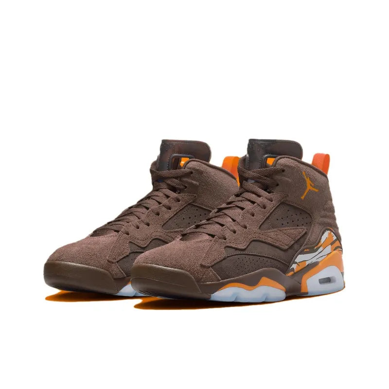 Jor_dan MVP 678 Anti-Slip + Abrasion-Resistant High-Top Vintage Basketball Shoes Men's Brown