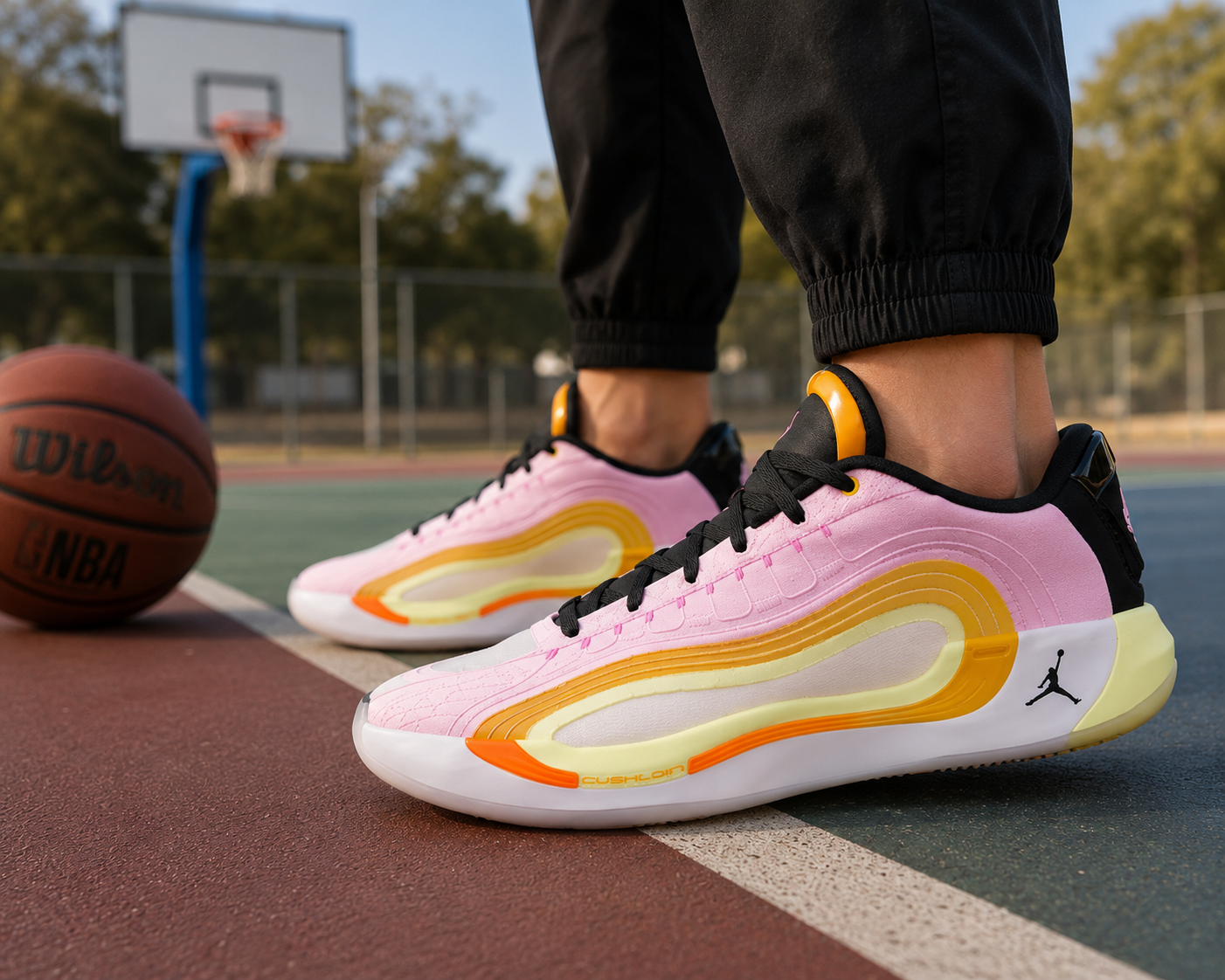 Jor_dan Luka 4 Pink Sunset Basketball Shoes