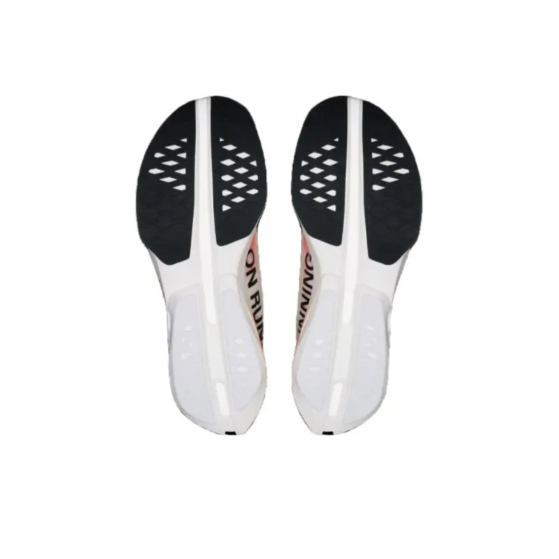 On Cloudboom Marathon Running Shoes for Men, White and Pink