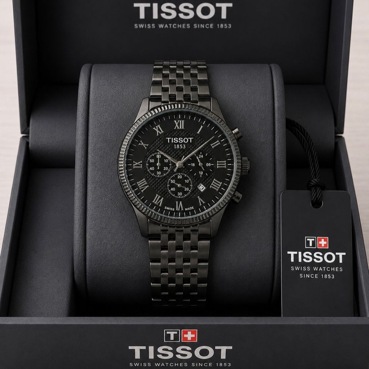 Tis_sot 1853 Men's Chronograph Black Dial Full Black Stainless Steel Watch