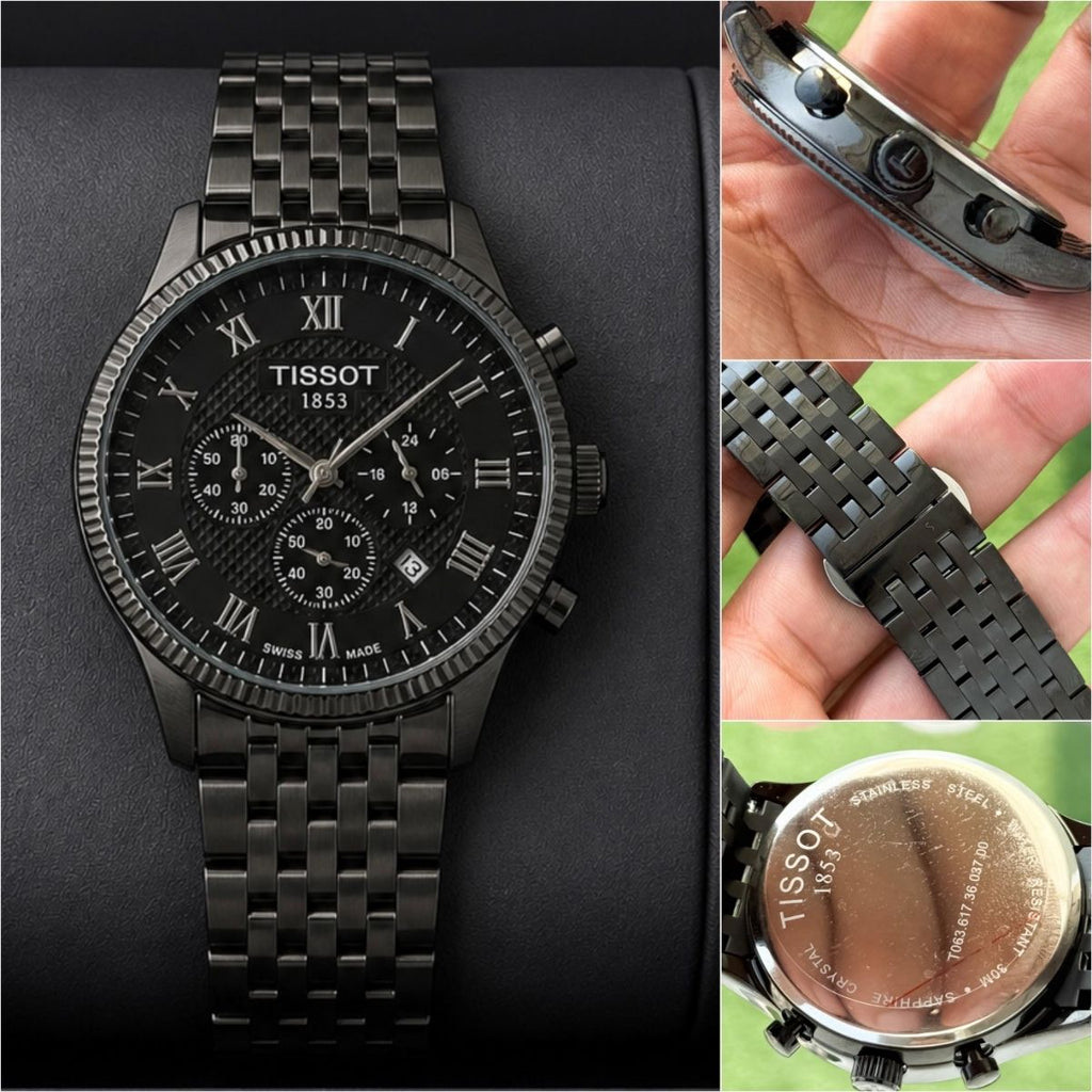 Tis_sot 1853 Men's Chronograph Black Dial Full Black Stainless Steel Watch