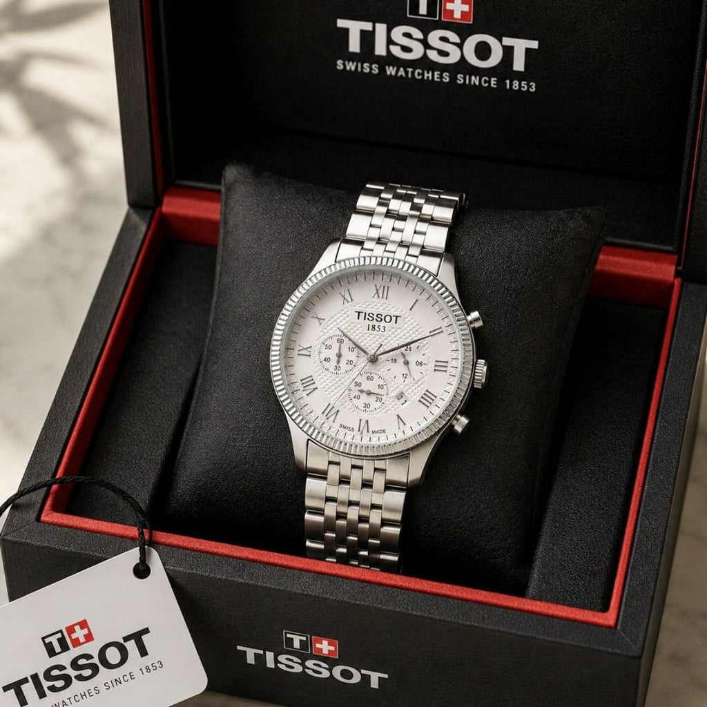 Tis_sot 1853 Men's Chronograph White Dial Silver Stainless Steel Watch