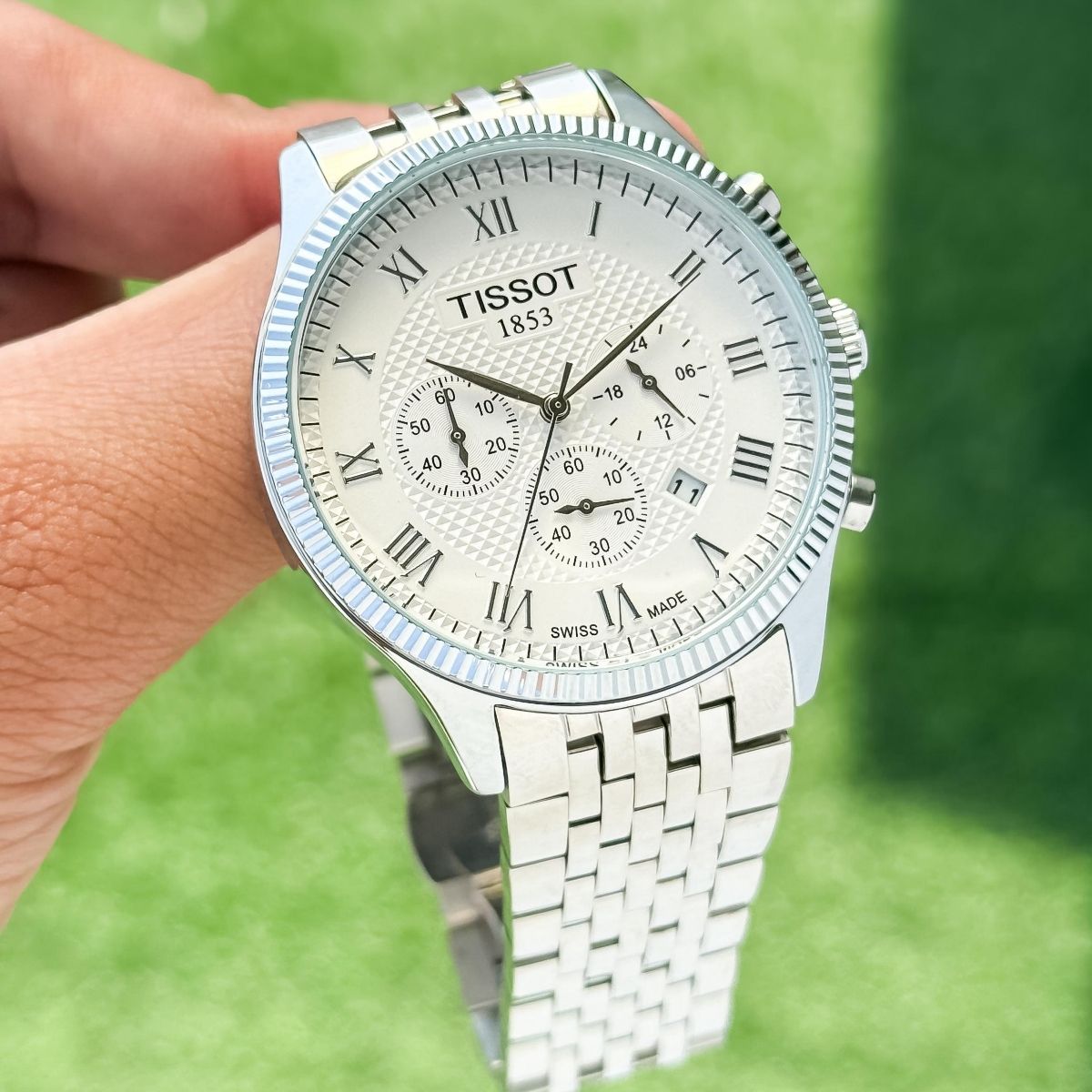 Tis_sot 1853 Men's Chronograph White Dial Silver Stainless Steel Watch