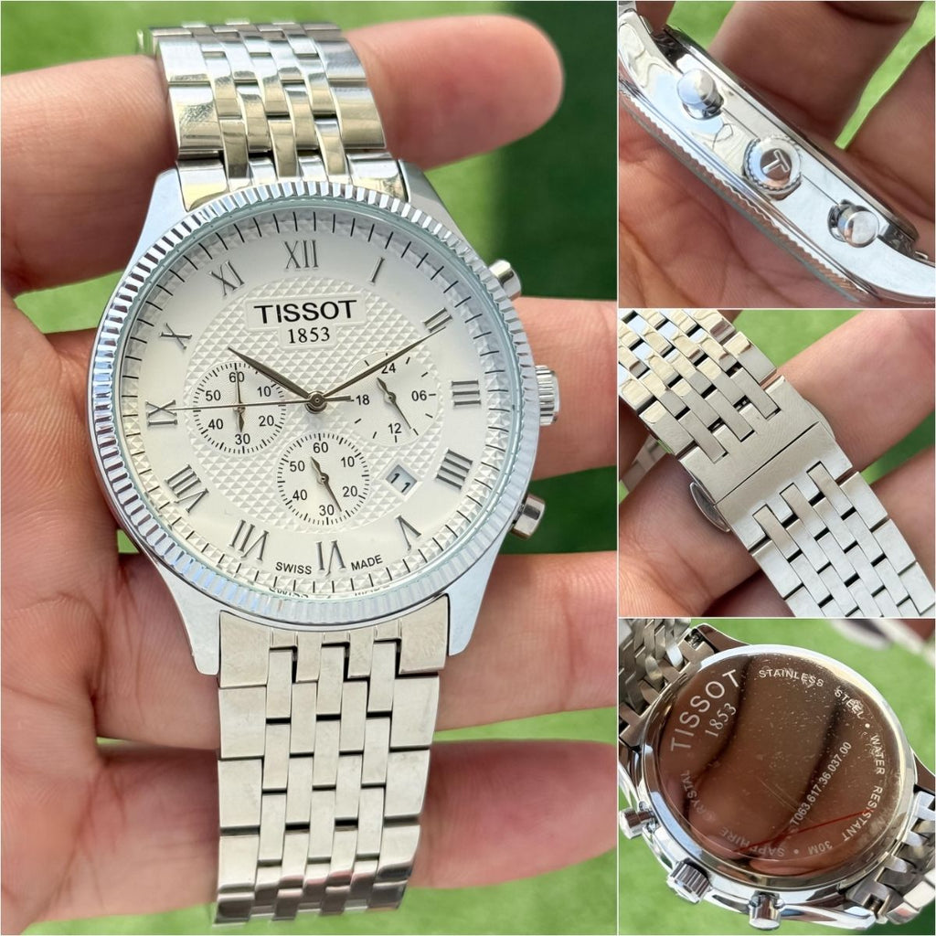 Tis_sot 1853 Men's Chronograph White Dial Silver Stainless Steel Watch