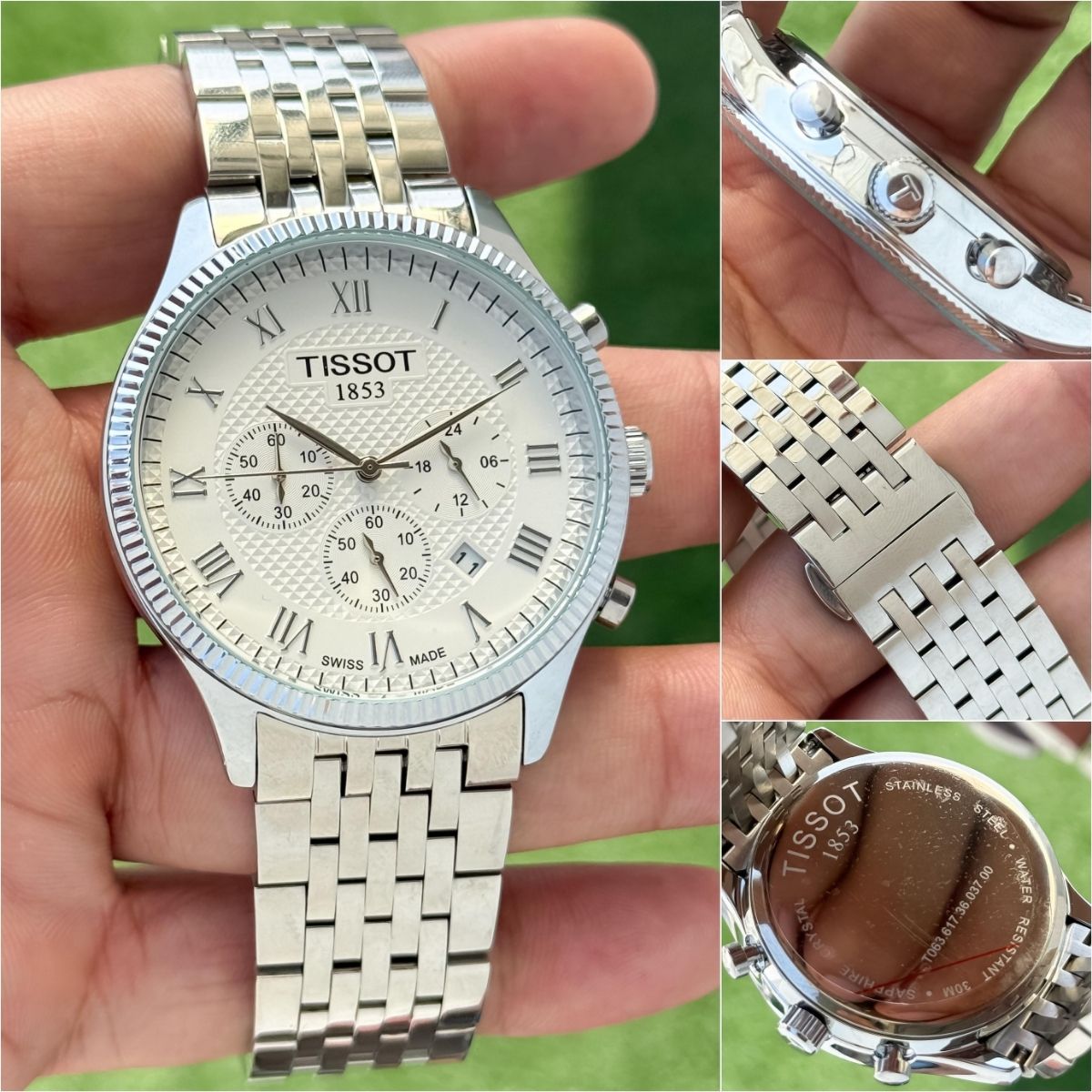Tis_sot 1853 Men's Chronograph White Dial Silver Stainless Steel Watch