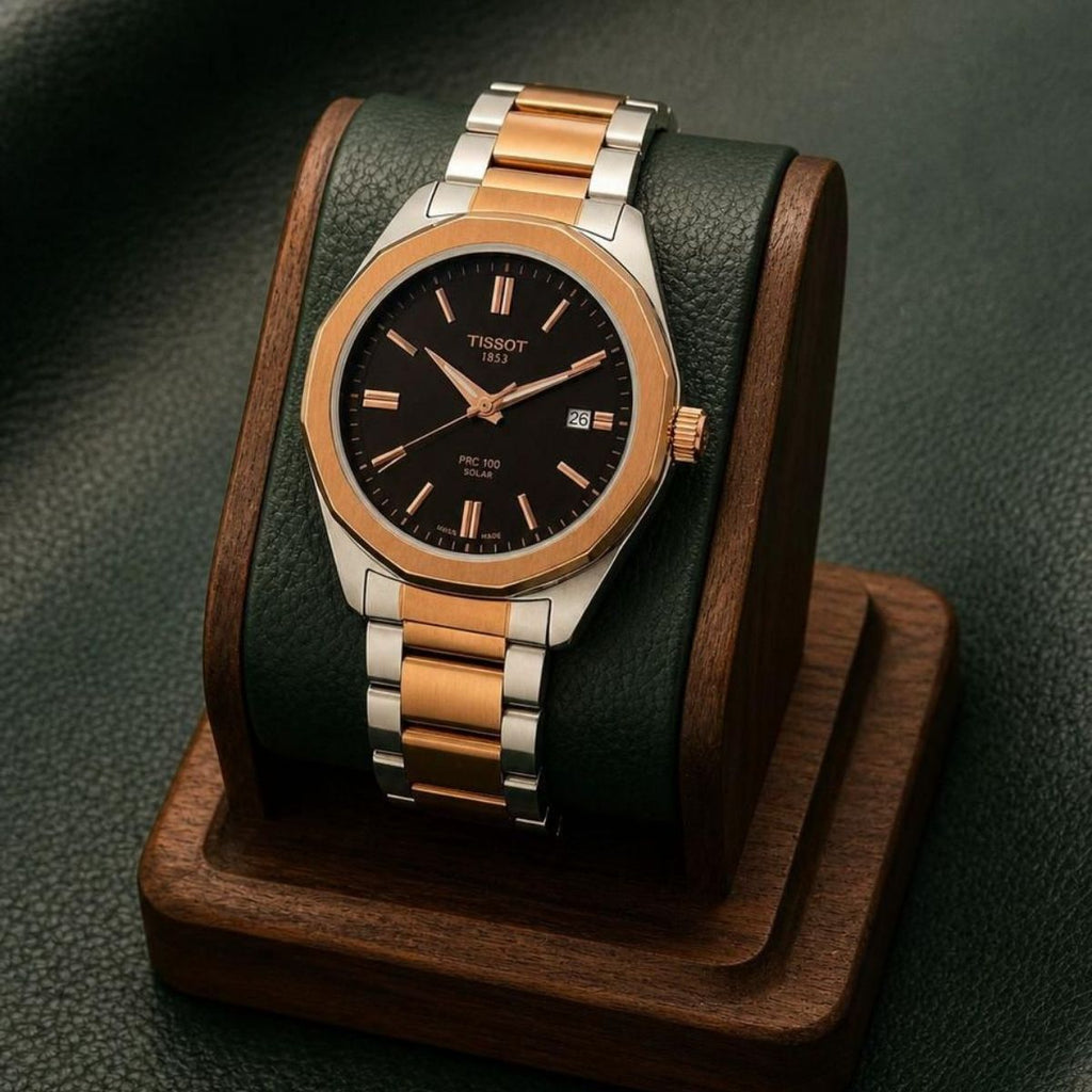 Tis_sot Men's Automatic Black Dial Two-Tone Stainless Steel Watch