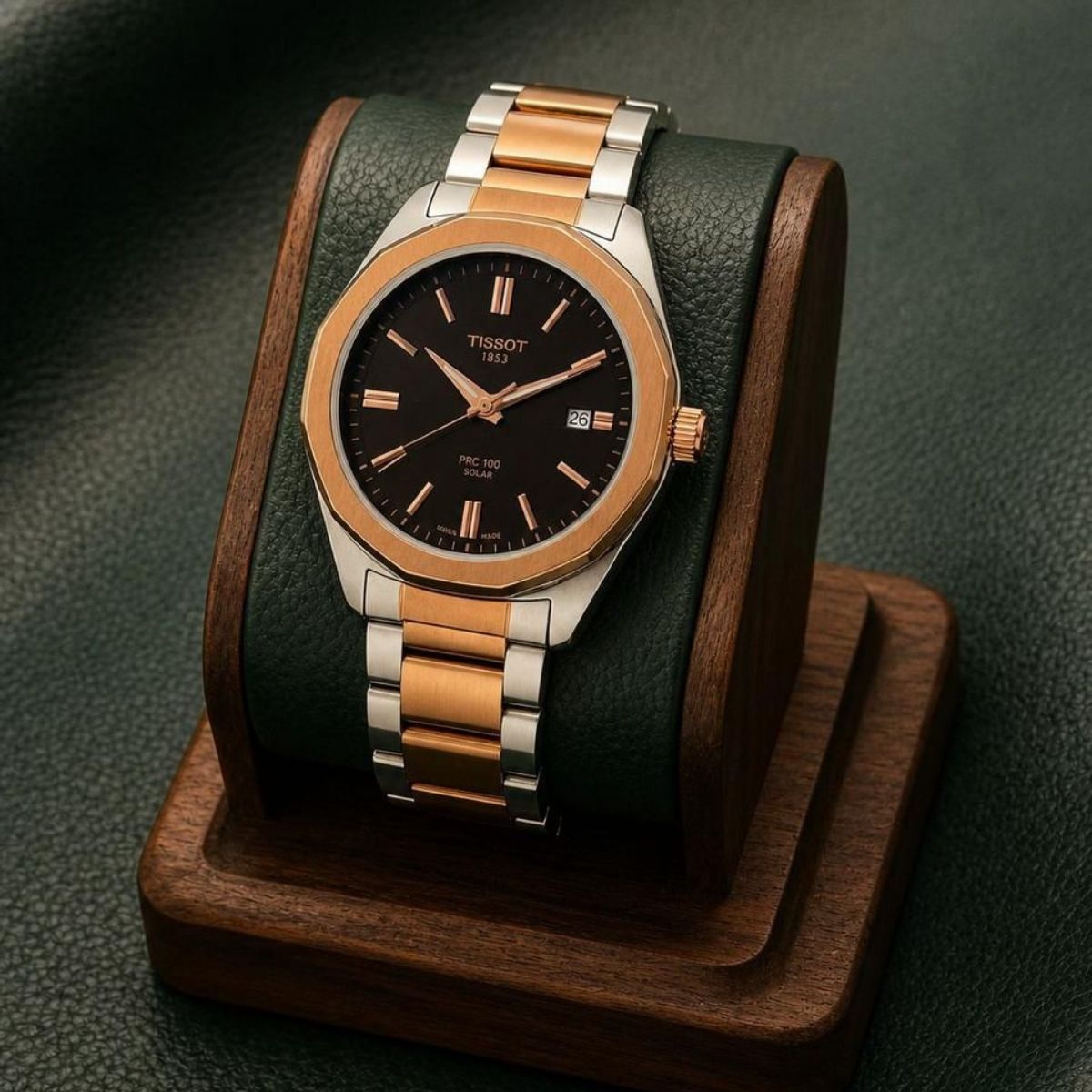 Tis_sot Men's Automatic Black Dial Two-Tone Stainless Steel Watch