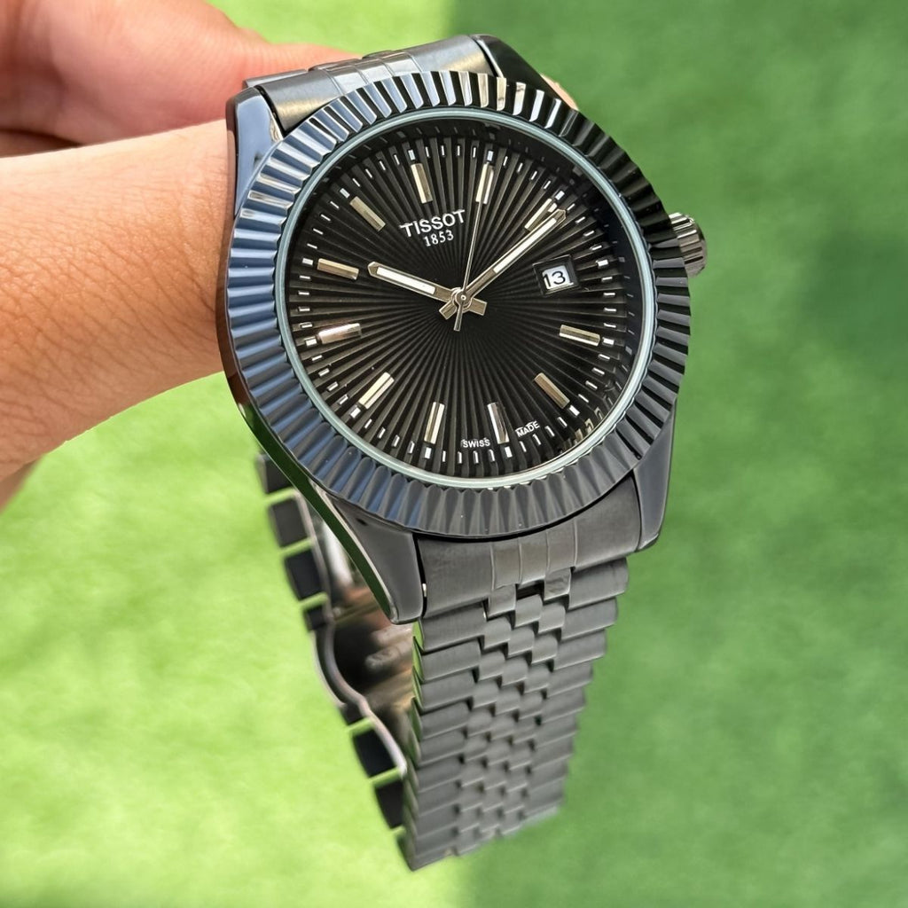Tis_sot 1853 Men's Classic Black Dial Full Black Stainless Steel Watch